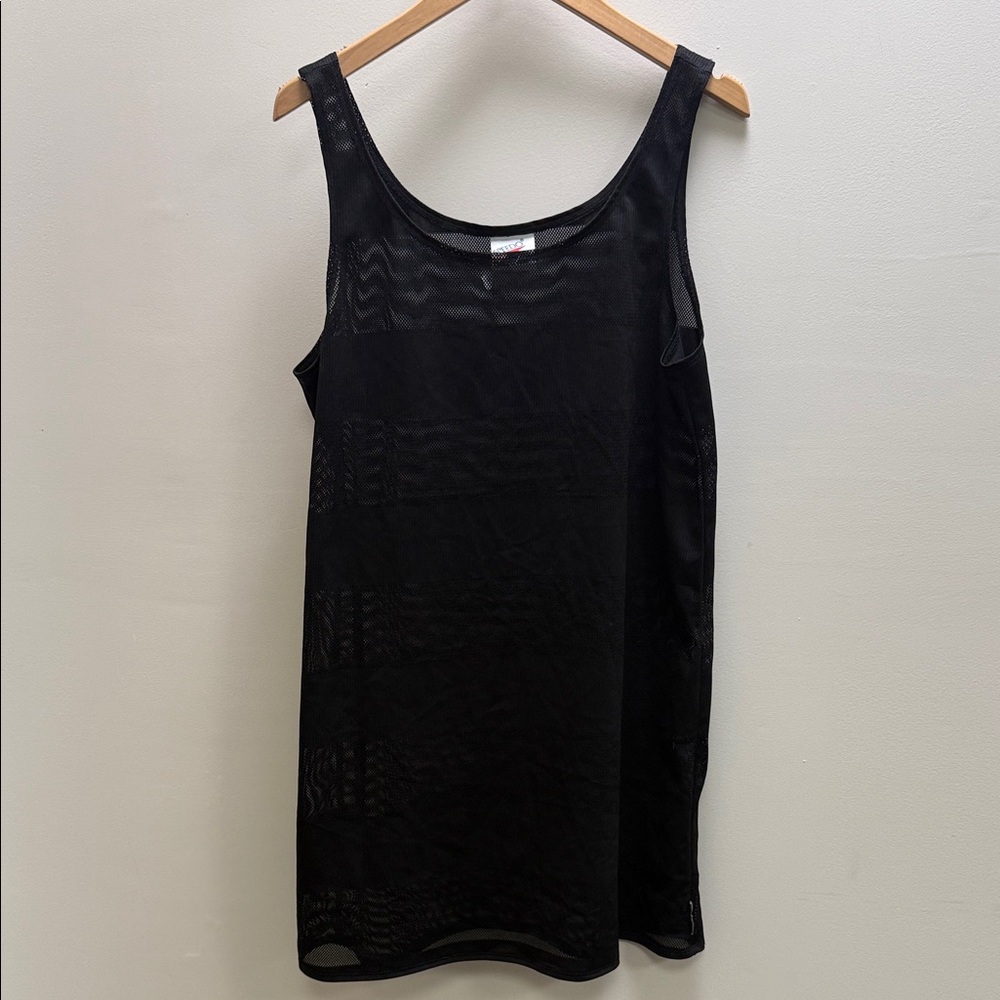 Speedo Black Mesh Swim Coverup Tank size LARGE